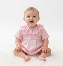 Load image into Gallery viewer, Girls Soft Cotton Smocked Romper