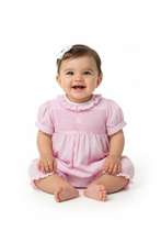 Load image into Gallery viewer, Pink smocked romper option 1