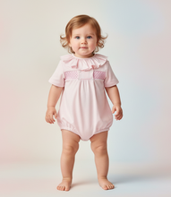 Load image into Gallery viewer, Pink smocked romper option 3