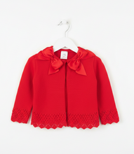 Load image into Gallery viewer, Red Bow Cardigan - White Hanger Minimalist