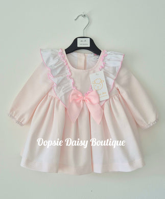 Girls Pretty Pink Waffle Dress