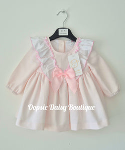 Girls Pretty Pink Waffle Dress