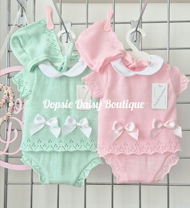 Baby Girls Spanish Knitted Jam Set, Size 0-3mth