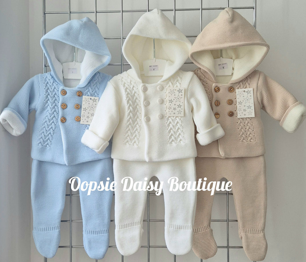 Baby Knitted Trouser Set Pram Suit
