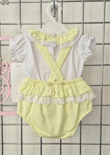 Load image into Gallery viewer, Girls Lemon Ribbon Romper &amp; Blouse Set