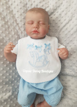 Load image into Gallery viewer, Baby Bib Rocking Horse Embroidered Design