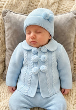 Load image into Gallery viewer, Baby Knitted Pram Coat &amp; Hat Set - Pink, Blue or Beige