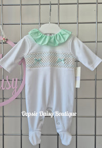 Baby Girls Soft Cotton Smocked Romper