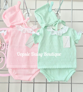 Baby Girls Spanish Knitted Jam Set, Size 0-3mth
