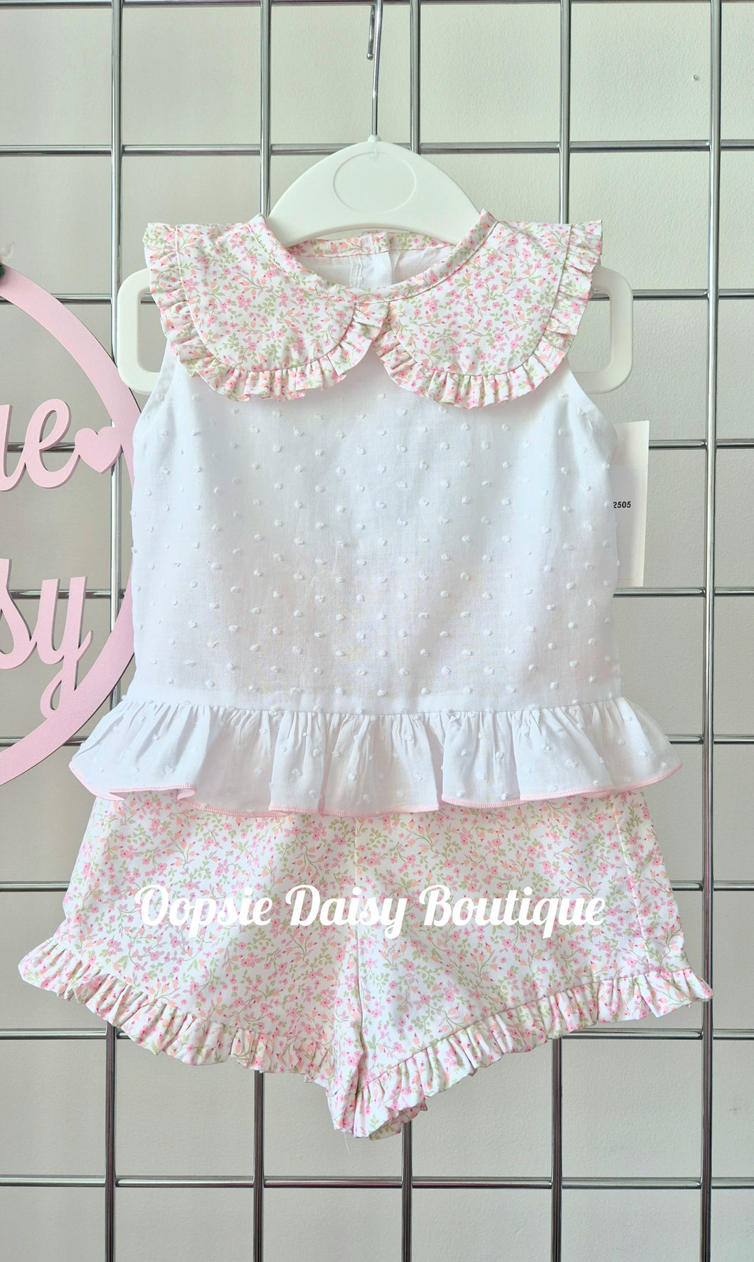 Pink Pretty Floral Shorts Set