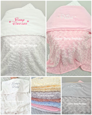 Personalised Baby Blanket Supersoft Rosebud Design X 6 Colours  , Disney Font