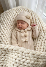 Load image into Gallery viewer, Baby Knitted Pram Coat &amp; Hat Set - Pink, Blue or Beige