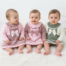 Load image into Gallery viewer, Baby Girls Ribbon Dress &amp; Bolero Cardigan Set