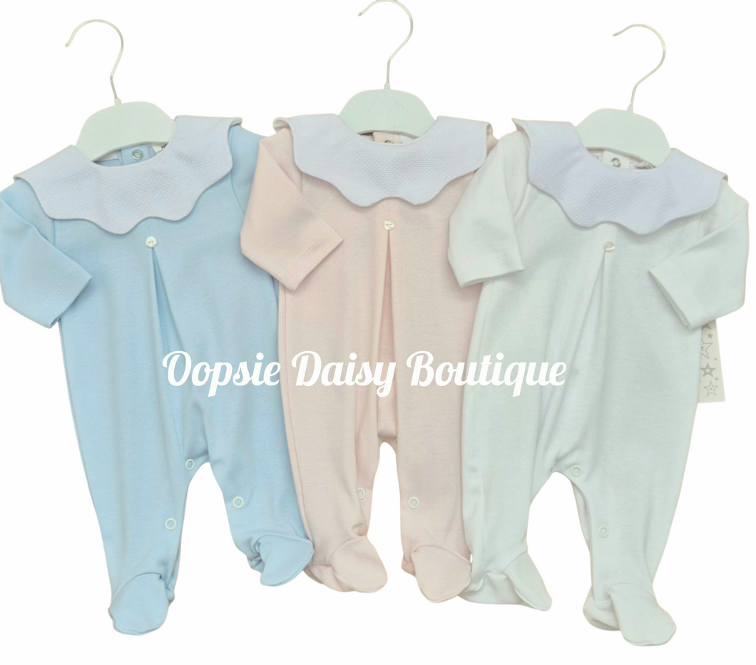 Boys & Girls Soft Cotton Scalloped Romper All In One
