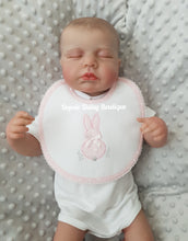 Load image into Gallery viewer, Spanish Round Bib With Bunny Towelling Back