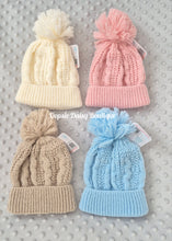 Load image into Gallery viewer, Baby Boys Girls Knitted Pom Pom Hat Size 0-12mth