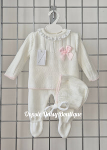 Baby Girls Knitted Trouser Set 0-3mth