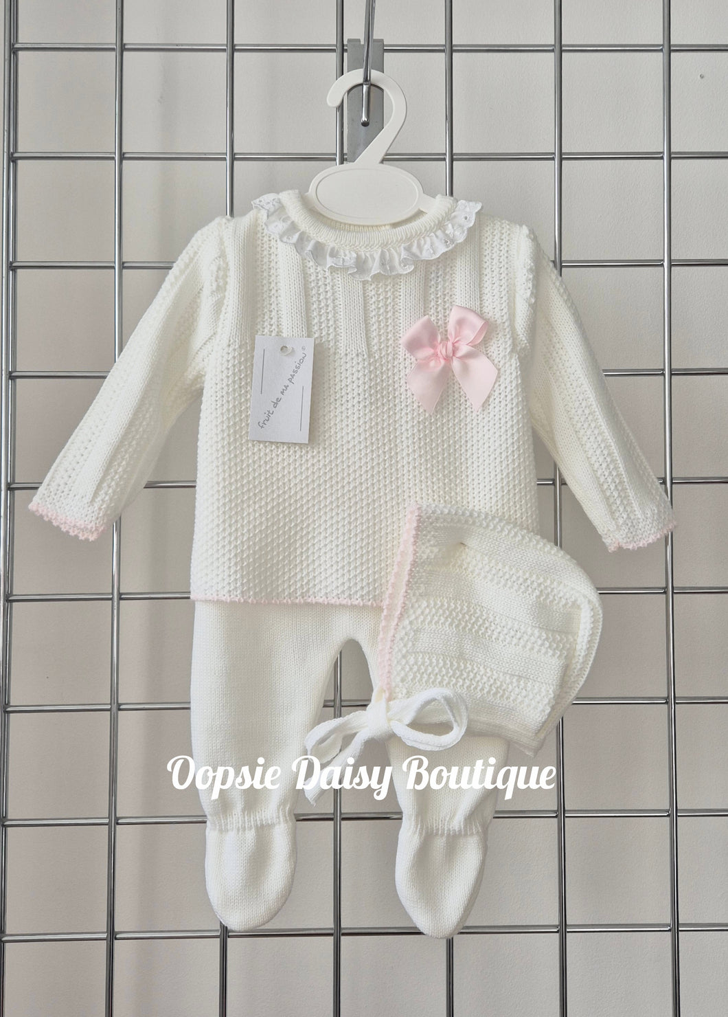 Baby Girls Knitted Trouser Set 0-3mth