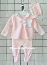 Load image into Gallery viewer, Baby Girls Knitted Trouser Set 0-3mth