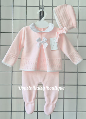 Baby Girls Knitted Trouser Set 0-3mth