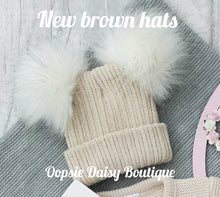 Load image into Gallery viewer, Baby Girls &amp; Boys Lovely Knitted Pom Pom Hats Sizes Newborn upto 6yrs