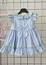 Load image into Gallery viewer, Baby Girls Blue Smocked Dress