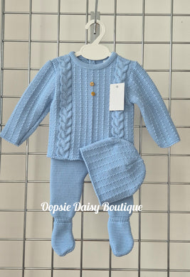 Baby Boys Knitted Trouser Set 0-3mth