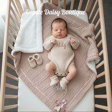 Load image into Gallery viewer, Personalised Romper,Blanket &amp; Booties Set