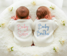 Load image into Gallery viewer, Baby Brother Baby Sister Baby Cardigan – Knitted New Baby Gift