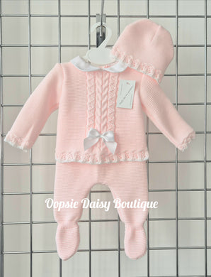 Baby Girls Knitted Trouser Set 0-3mth