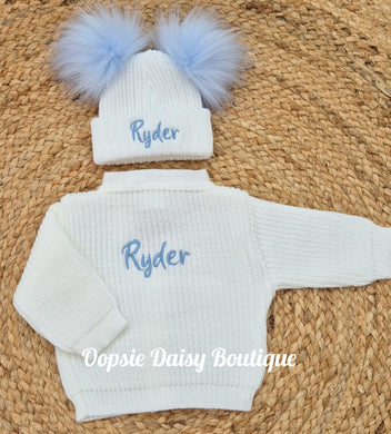 Personalised Cardigan & Hat Set - Boys & Girls