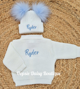 Personalised Cardigan & Hat Set - Boys & Girls