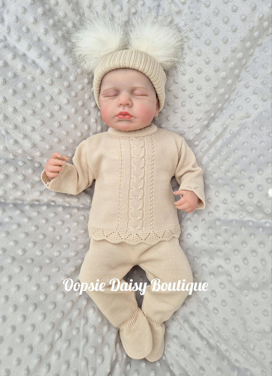 Beige Knitted Trouser Suit - Dandelion