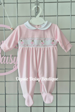 Baby Girls Ballerina Smocked Romper