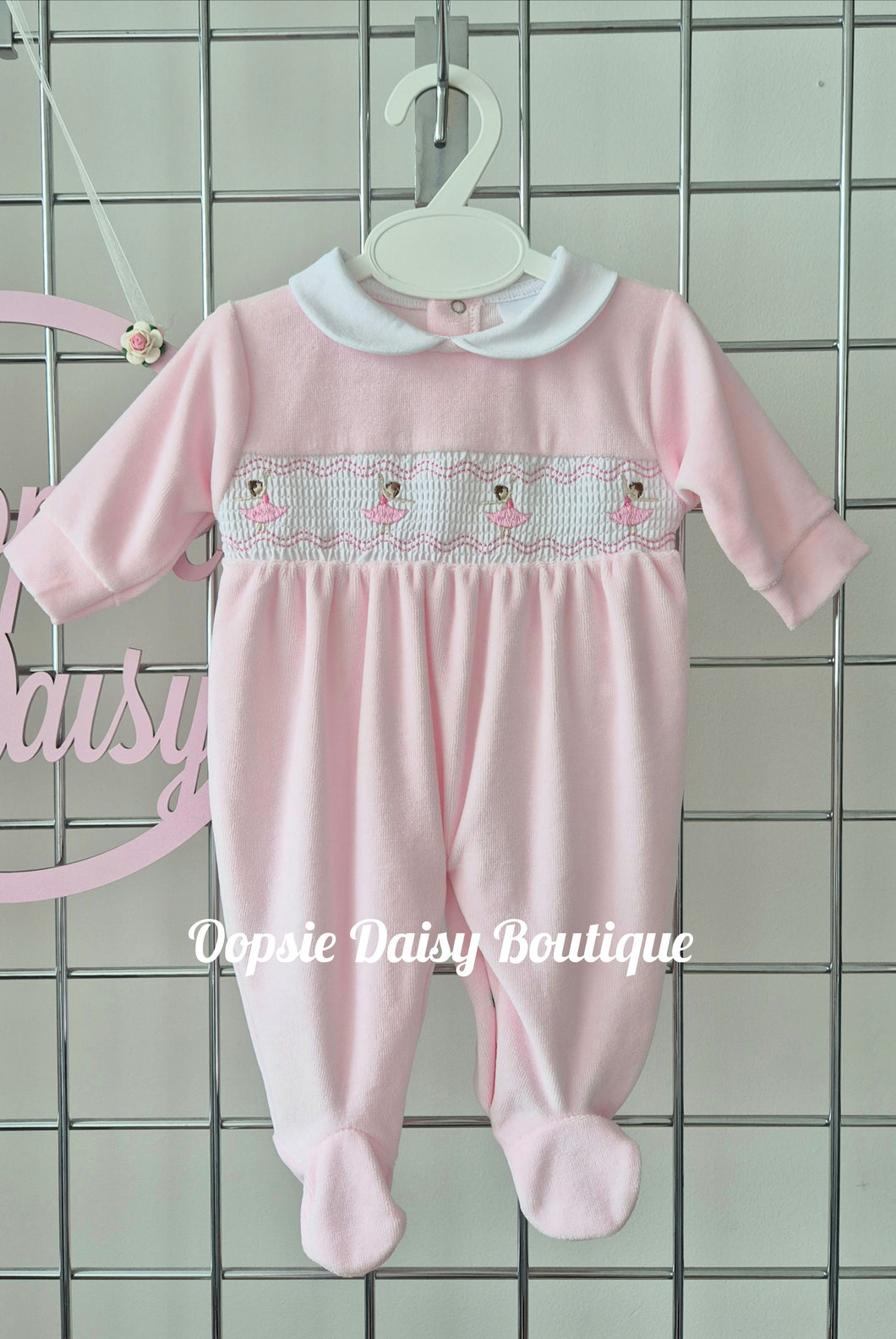 Baby Girls Ballerina Smocked Romper