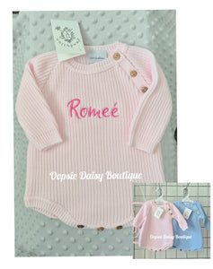 Boys & Girls Personalised Knitted Romper