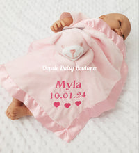 Load image into Gallery viewer, Personalised Baby Comforter Teddy Bear Design