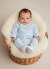 Load image into Gallery viewer, Baby Boys Powder Blue Classic Romper