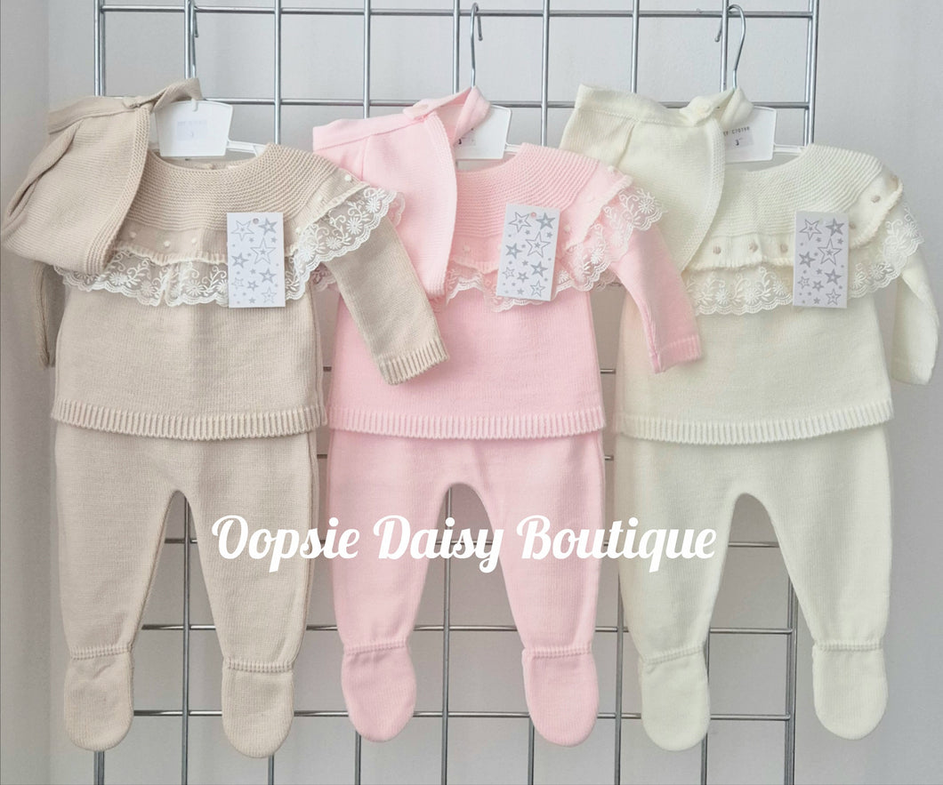 Girls Pretty Knitted 3 Piece Set