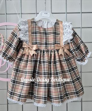 Pretty Caramel Tartan Dress