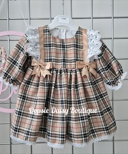 Pretty Caramel Tartan Dress