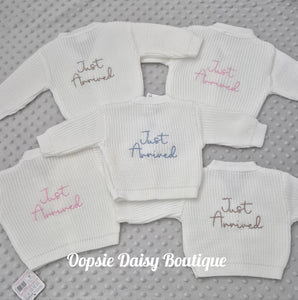 Just Arrived White Ribbed Baby Cardigan,  Choose Colour