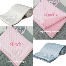 Load image into Gallery viewer, Personalised Baby Blanket Super Thick &amp; Cosy with Ribbon