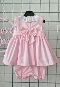 Baby Girl Hand Smocked Dress & Knickers Set