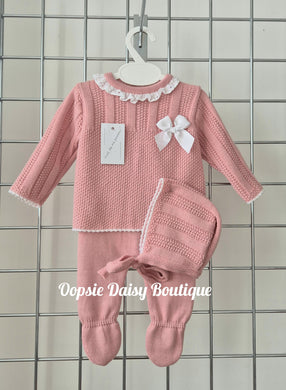 Baby Girls Knitted Trouser Set 0-3mth