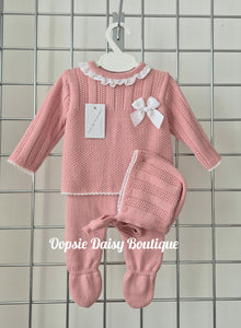 Baby Girls Knitted Trouser Set 0-3mth