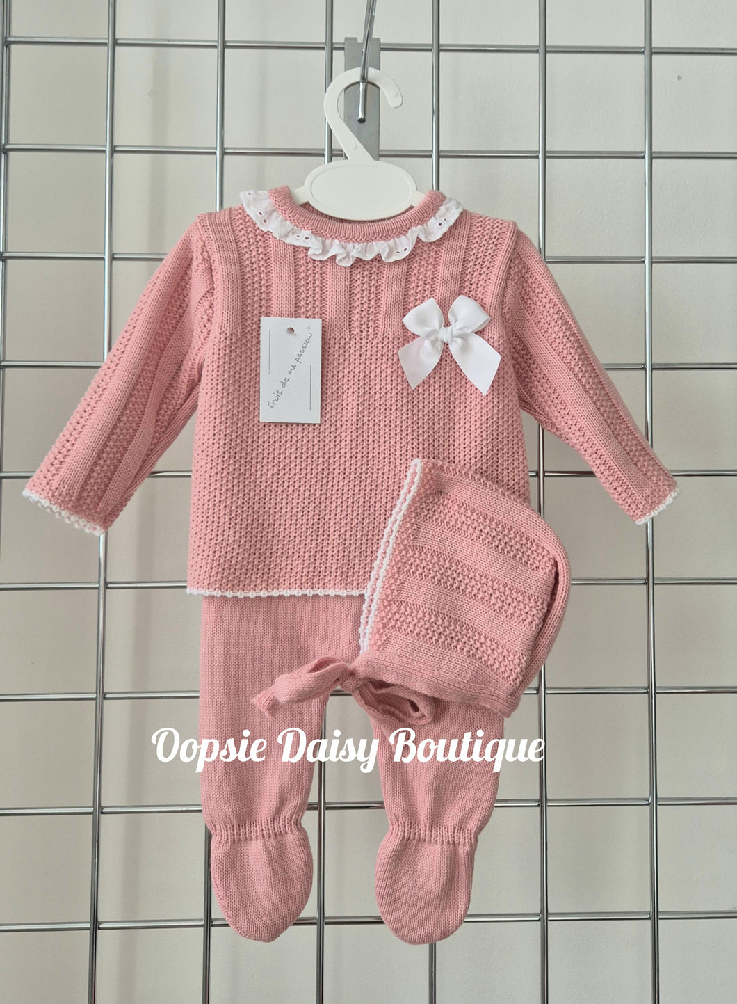 Baby Girls Knitted Trouser Set 0-3mth