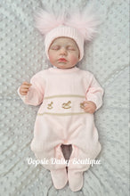 Load image into Gallery viewer, Girls Pink Rocking Horse Knitted Romper Dandelion
