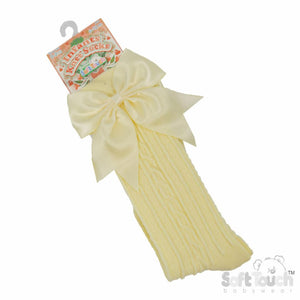 Girls Knee High Large Ribbon Socks