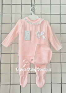 Baby Girls Knitted Trouser Set 0-3mth
